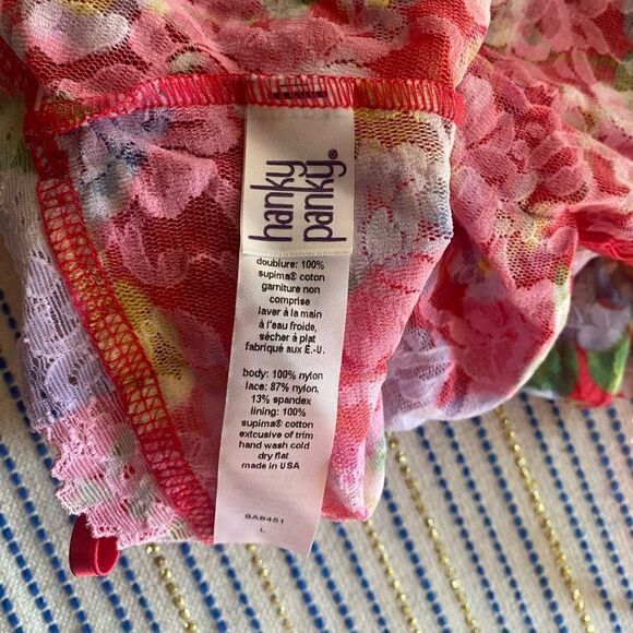 Hanky Panky  one piece body suit womens size L Multicolored Floral Print NWT - Picture 9 of 12
